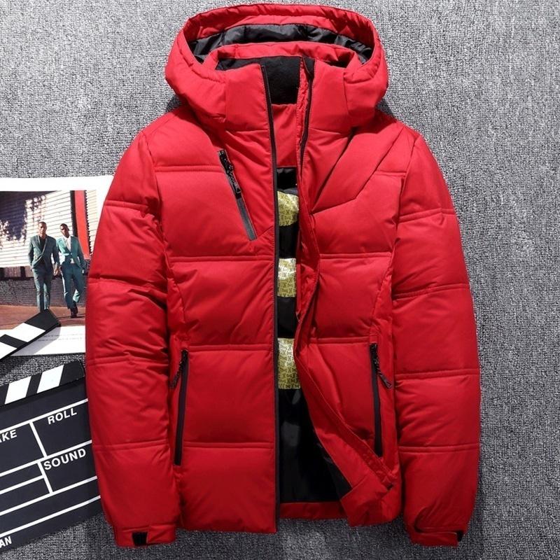 Winterjacke Herren Weiße Entendaunen Outwear Mantel Parka Warmer Mantel Veste Homme Vinter Jakke L rot von Joom DACH