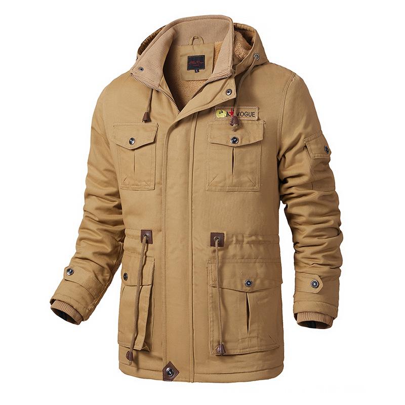 Winterjacke aus Baumwolle für Herren Große Herrenjacke aus Baumwolle mit Kapuze 5XL von Joom DACH