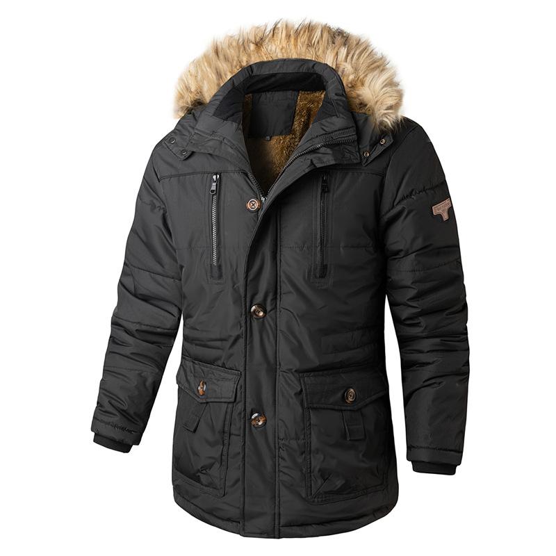 Winterjacke aus Baumwolle für Herren Große Herrenjacke aus Baumwolle mit Kapuze 7XL von Joom DACH