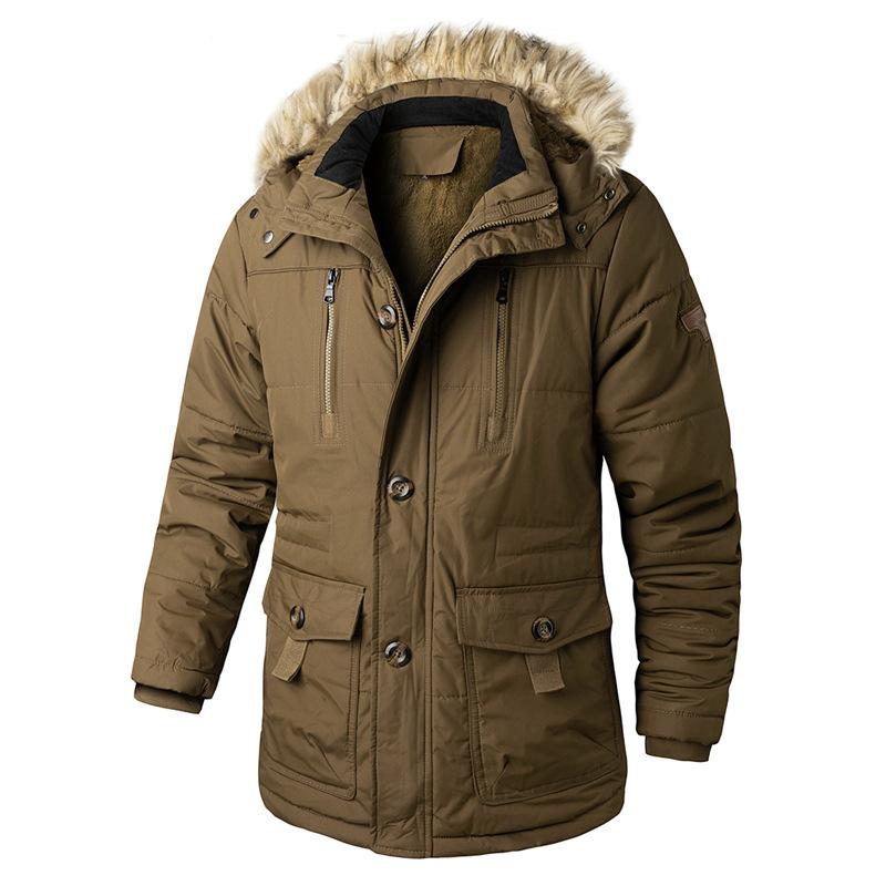 Winterjacke aus Baumwolle für Herren Große Herrenjacke aus Baumwolle mit Kapuze XXXL von Joom DACH