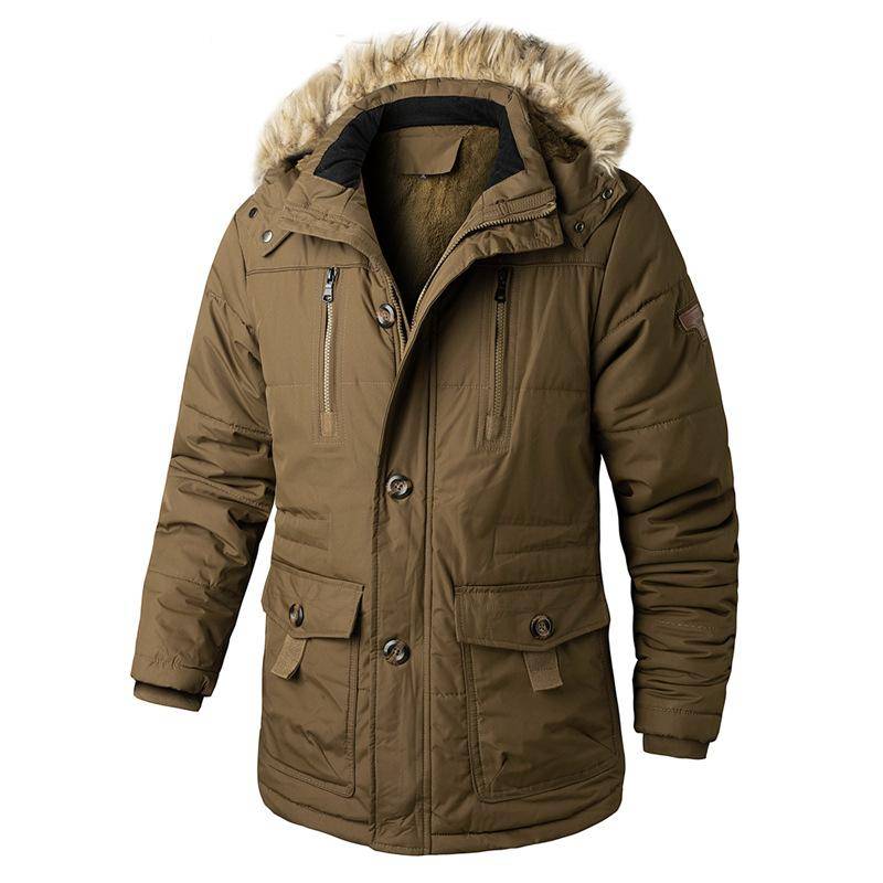 Winterjacke aus Baumwolle für Herren Große Herrenjacke aus Baumwolle mit Kapuze XXXL von Joom DACH