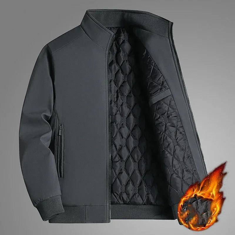 Winterjacke für Herren, dicker Stehkragen, solide Jacken für Herren, wasserdicht, warm, Business, Casual, Herrenmäntel, Übergröße 8XL 2XL graue von Joom DACH