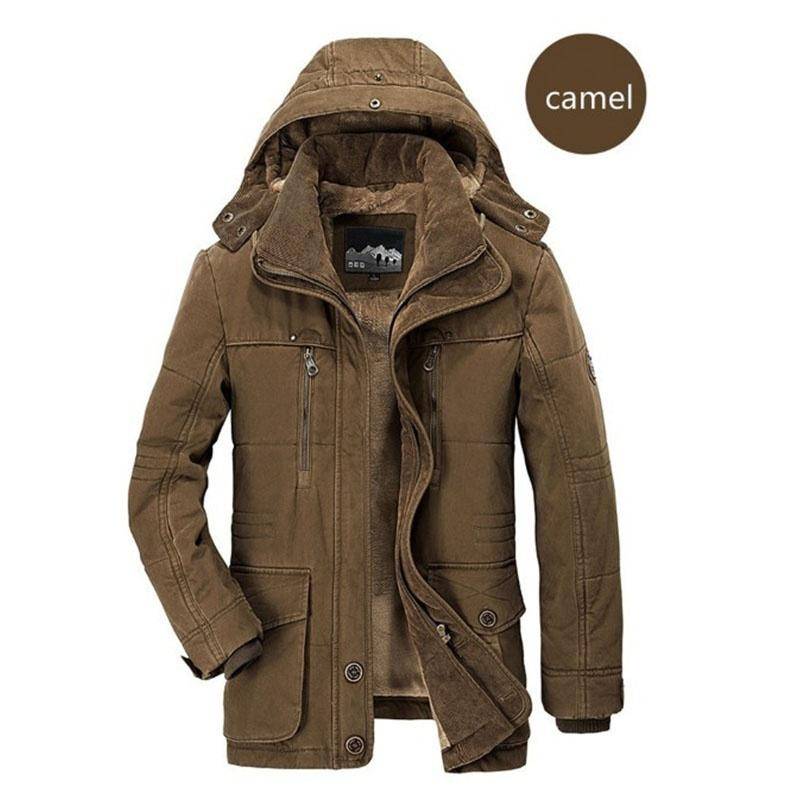 Winterjacke für Herren, modisch, warm, dick, Windjacke, Fleece, Baumwolle, Parkas, Militärmantel, Kleidung XXXL von Joom DACH
