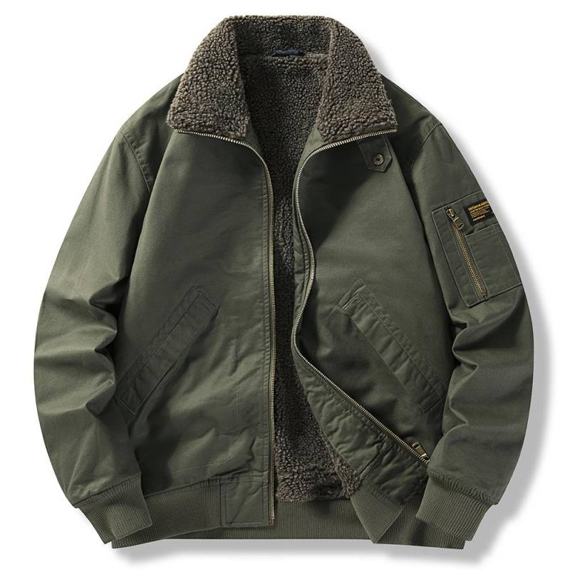 Winterjacke für Herren mit Revers, aus reiner Baumwolle und Samt, dicke, baumwollgefütterte Jacke für Herren, lockere, große Baumwolljacke XL von Joom DACH