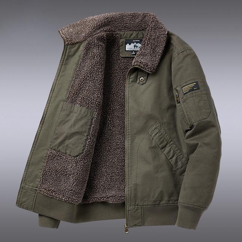 Winterjacke für Herren mittleren und älteren Alters aus warmem Lammsamt und samtverdickter reiner Baumwolle, lässige Baumwolljacke 5XL von Joom DACH