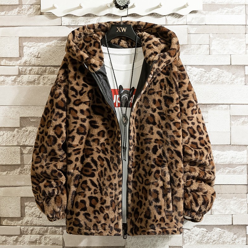 Winterjacke mit Leopardenmuster, lockere, bequeme, wattierte Jacke, modische Herren- und Damenjacke für den Herbst XXL von Joom DACH