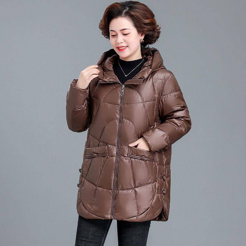 Wintermantel Daunen Baumwolljacke mit zusätzlichem Samt Baumwolljacke Damen Mittel bis lang Baumwolljacke 3XL von Joom DACH