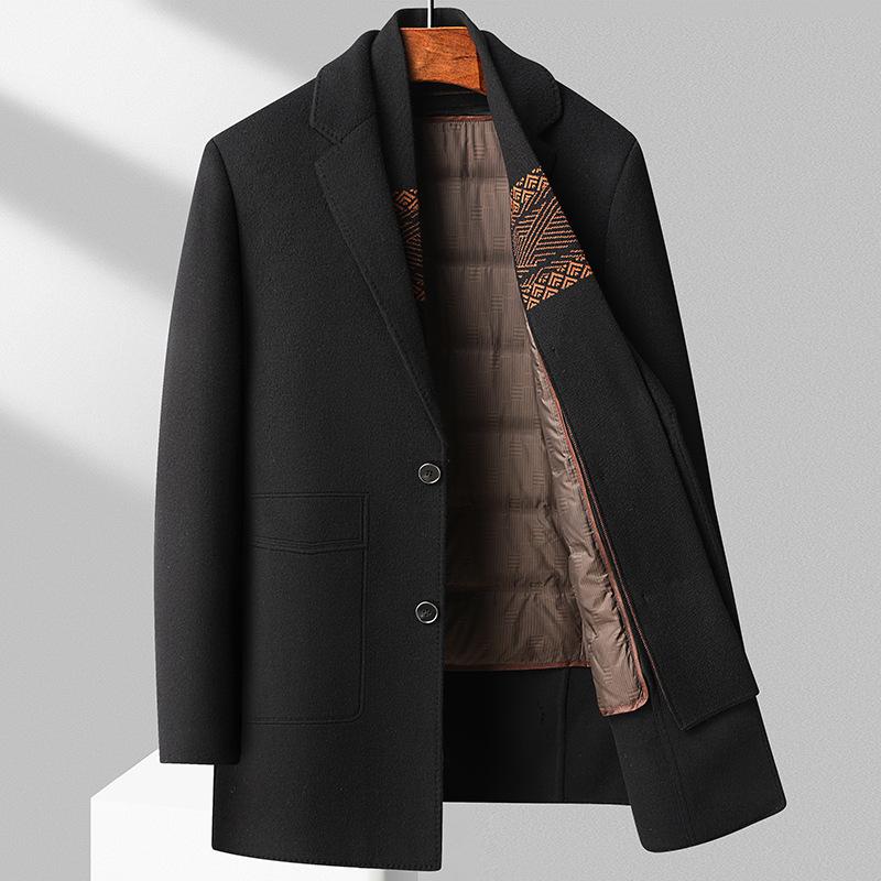 Wintermantel Herren Anzugkragen Mittel und Lang Daunenmantel Jacke 4XL von Joom DACH