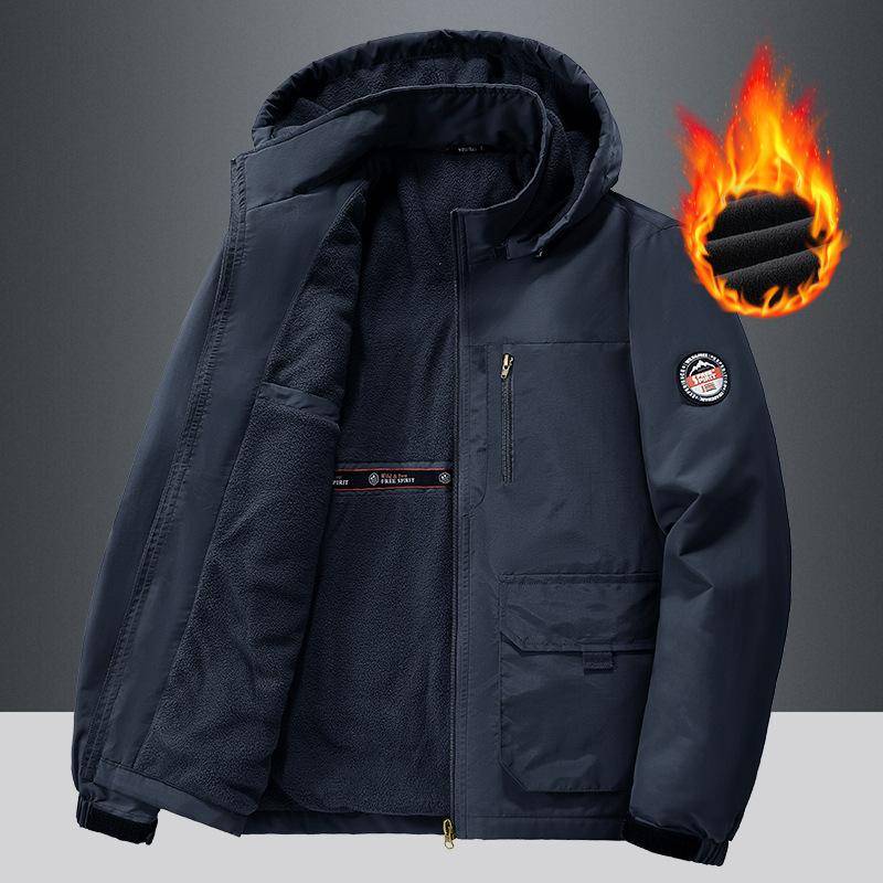 Wintermantel für Herren, Herbst und Winter, Übergröße, Samt-Baumwolljacke, Winterkleidung, Baumwolljacke 6XL navy blau von Joom DACH