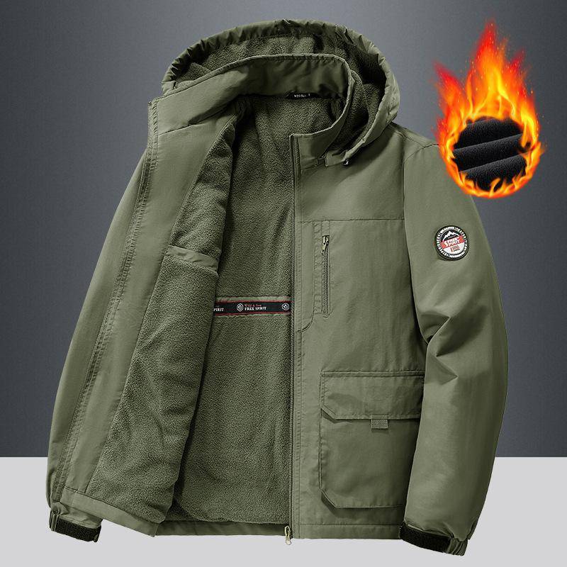 Wintermantel für Herren, Herbst und Winter, Übergröße, Samt-Baumwolljacke, Winterkleidung, Baumwolljacke XXL armee grüne von Joom DACH