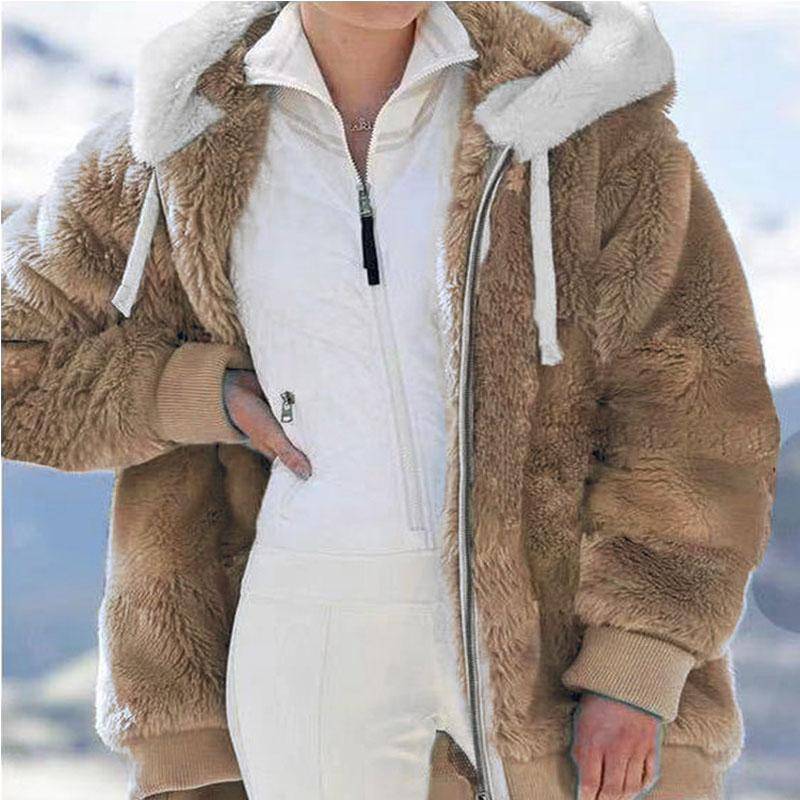 Wintermode Damenmantel Lässig Mit Kapuze Reißverschluss Damenkleidung Kaschmir Damen Fleecejacke Einfarbig Damenmäntel L khaki Wintermode Damenmantel Lässig Mit Kapuze Reißverschluss Damenkleidung Kaschmir Damen Fleecejacke Einfarbig Damenmäntel L khaki von Joom DACH