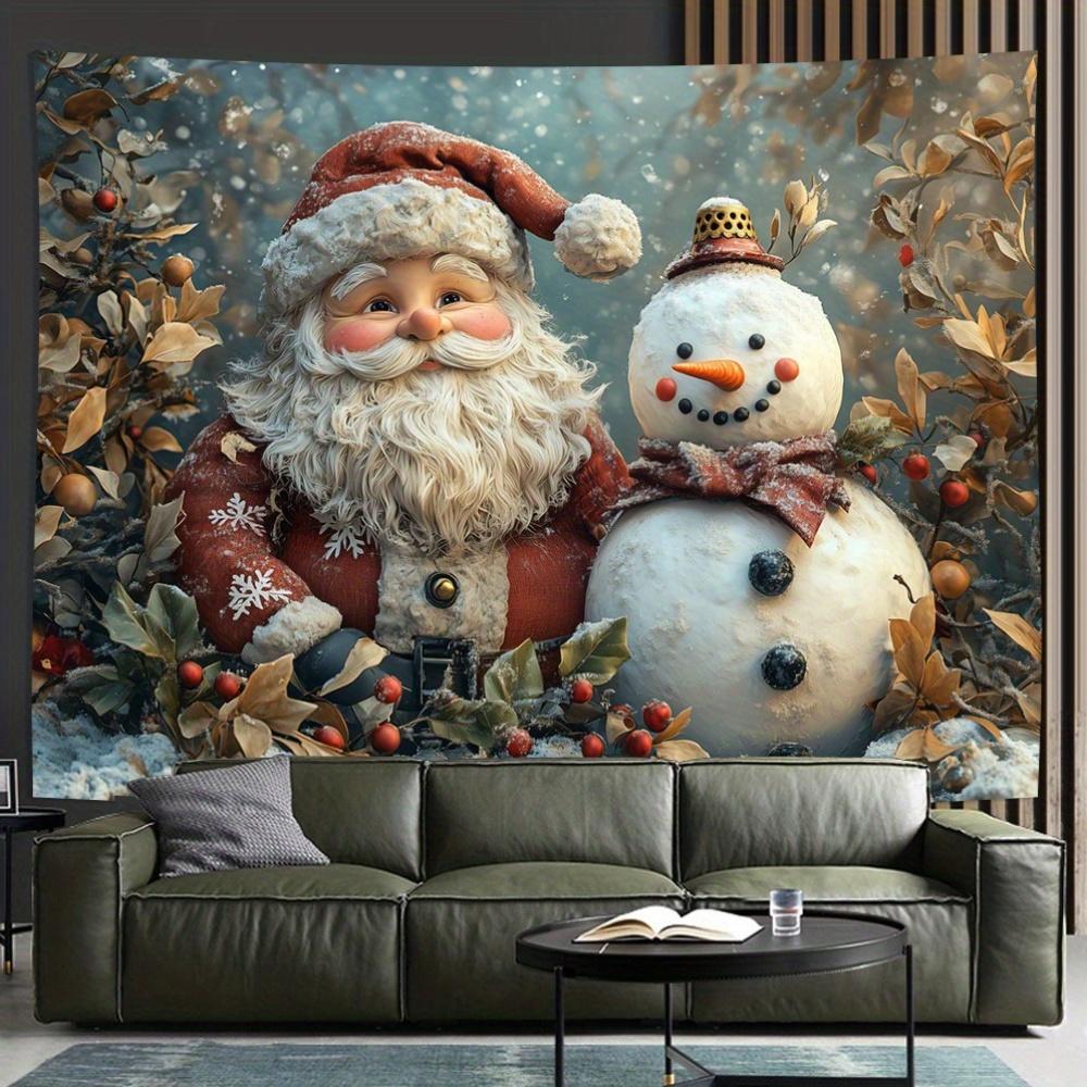 Wintermorgen Rentier Weihnachtsbaum Wandbehang Wandteppich Weihnachten Wandbehang Baum Wandbehang Wunderschöne Weihnachtsbaum Kamin Geschenke 230x180cm von Joom DACH