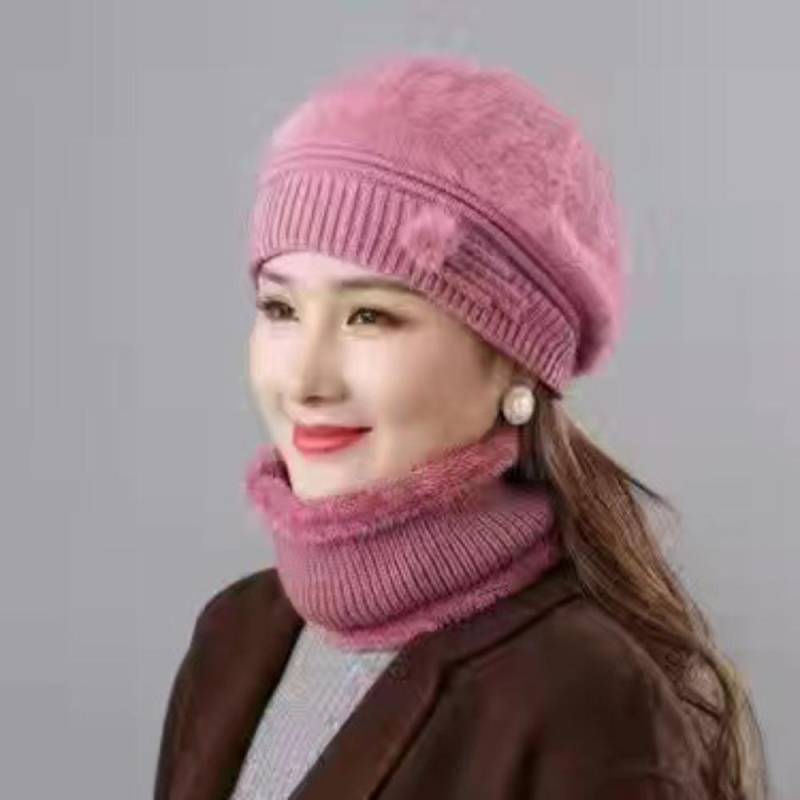 Wintermütze Damen Fleece Verdickt Warm Baskenmütze Damenmode Winddicht Strickmütze Mama Wollmütze single hat von Joom DACH