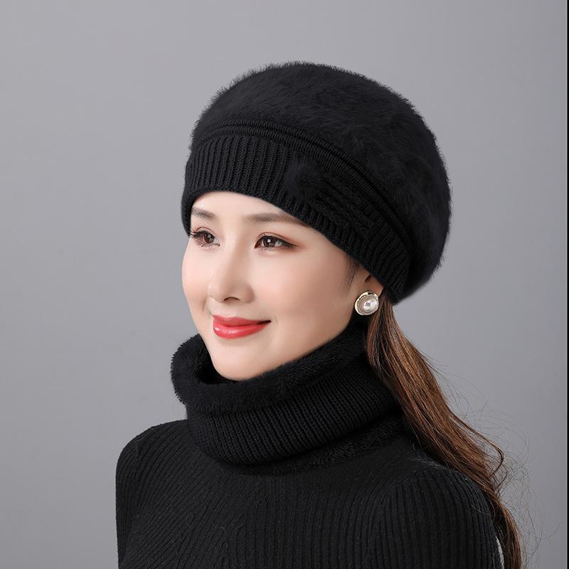 Wintermütze Damen Fleece Verdickt Warm Baskenmütze Damenmode Winddicht Strickmütze Mama Wollmütze single hat von Joom DACH