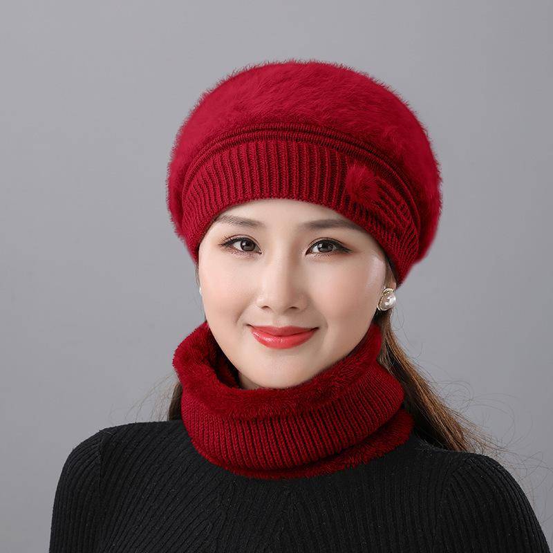 Wintermütze Damen Fleece Verdickt Warm Baskenmütze Damenmode Winddicht Strickmütze Mama Wollmütze single hat von Joom DACH