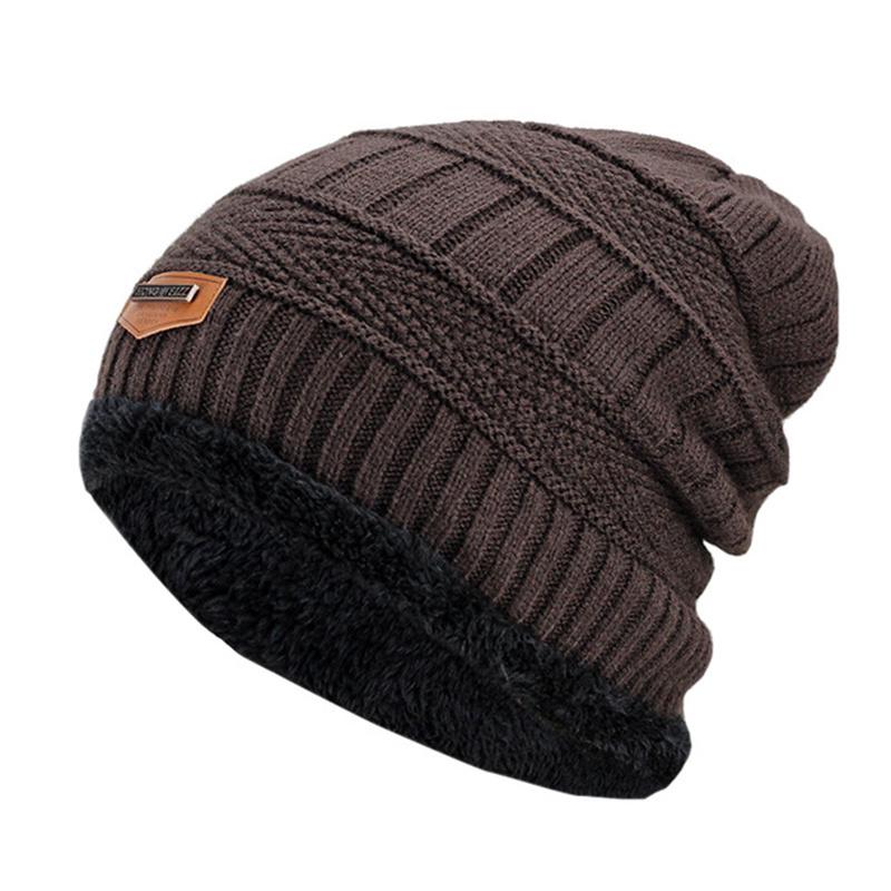 Wintermütze Herren Herbst und Winter Dicke warme Mütze Frau Mode Retro Strickmützen braun von Joom DACH