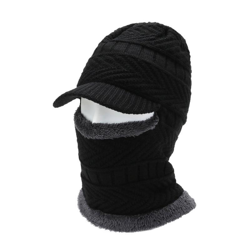 Wintermütze für Männer und Frauen, Skullies, Mützen, Hüte, Winter, warm halten, Wollschal, Mütze, Sturmhaube, Strickmütze für Damen schwarz von Joom DACH