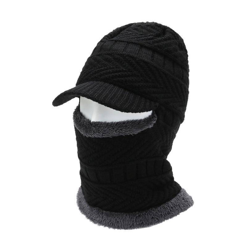 Wintermütze für Männer und Frauen, Skullies, Mützen, Hüte, Winter, warm halten, Wollschal, Mütze, Sturmhaube, Strickmütze für Damen schwarz von Joom DACH
