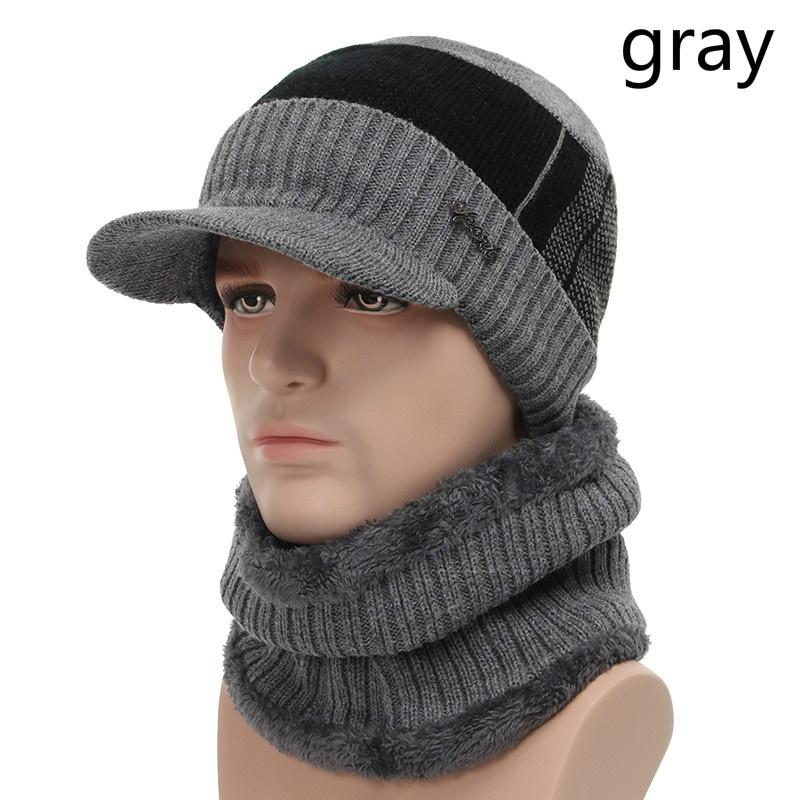 Wintermützen für Herren, Skullies Beanie Mütze, Wintermütze Herren Damen Wollschal Mützen Set Sturmhaube Maske Gorras Bonnet Strickmütze für Winter Schneewetter graue von Joom DACH