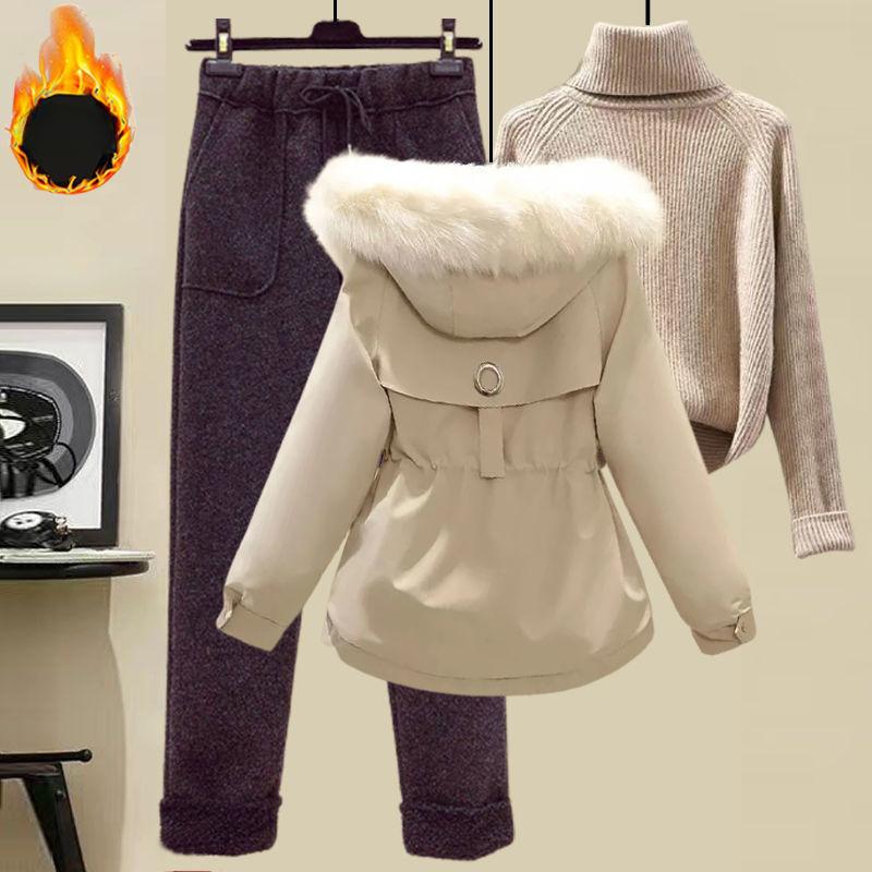 Winterparka Damen Woll-Freizeithose + Rollkragenpullover Mode Dreiteiliger Anzug Damen L Winterparka Damen Woll-Freizeithose + Rollkragenpullover Mode Dreiteiliger Anzug Damen L von Joom DACH