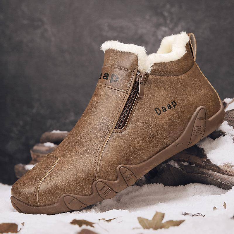 Winterschuhe Herren Schneestiefel Dickes Fell Rutschfeste Sneaker Herren Stiefeletten Leicht Outdoor Warm Wanderschuhe 41 braun von Joom DACH
