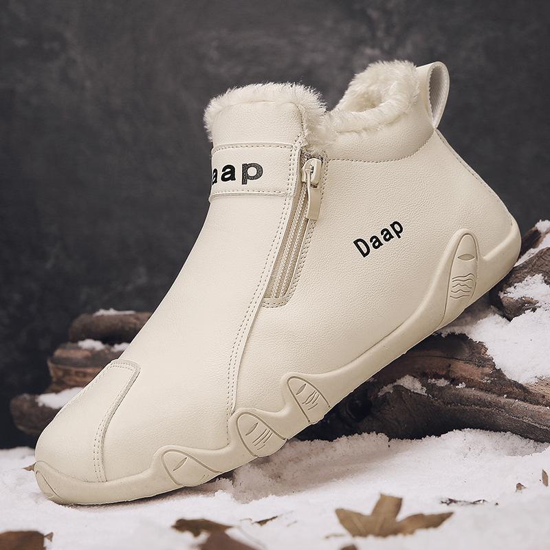 Winterschuhe Herren Schneestiefel Dickes Fell Rutschfeste Sneaker Herren Stiefeletten Leicht Outdoor Warm Wanderschuhe 44 weiß von Joom DACH