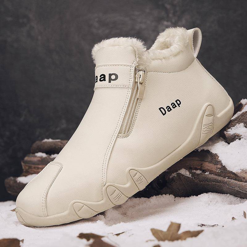 Winterschuhe Herren Schneestiefel Dickes Fell Rutschfeste Sneaker Herren Stiefeletten Leicht Outdoor Warm Wanderschuhe 44 weiß von Joom DACH