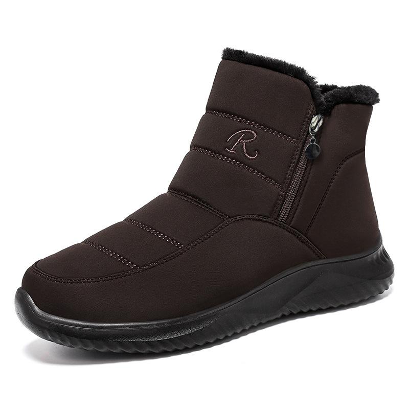 Winterschuhe für Herren, Winterstiefel für Herren mittleren und älteren Alters, Baumwollschuhe, mit Fleece gefüttert, verdickte, hohe, warme Baumwollstiefel 38 von Joom DACH