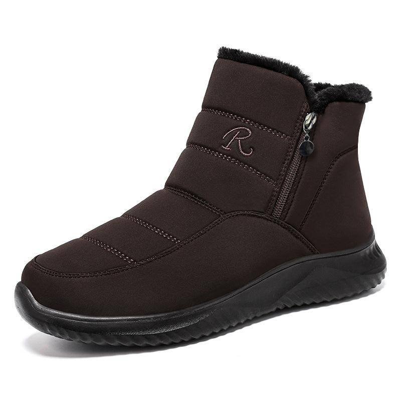 Winterschuhe für Herren, Winterstiefel für Herren mittleren und älteren Alters, Baumwollschuhe, mit Fleece gefüttert, verdickte, hohe, warme Baumwollstiefel 38 von Joom DACH