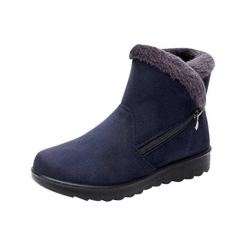 Winterstiefel Damen Warme Plüsch Schneestiefel für Damen Stiefeletten Damen Casual Komfort Ballerinas Schuhe 40 blau von Joom DACH