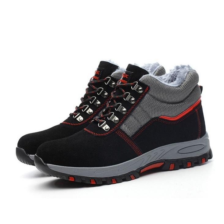 Winterstiefel Herren Sicherheitsstiefel mit Stahlkappe Arbeitsschuhe Herren Pannensichere Arbeitsstiefel Plüsch Warme Sicherheitsschuhe Stiefel 39 schwarz von Joom DACH