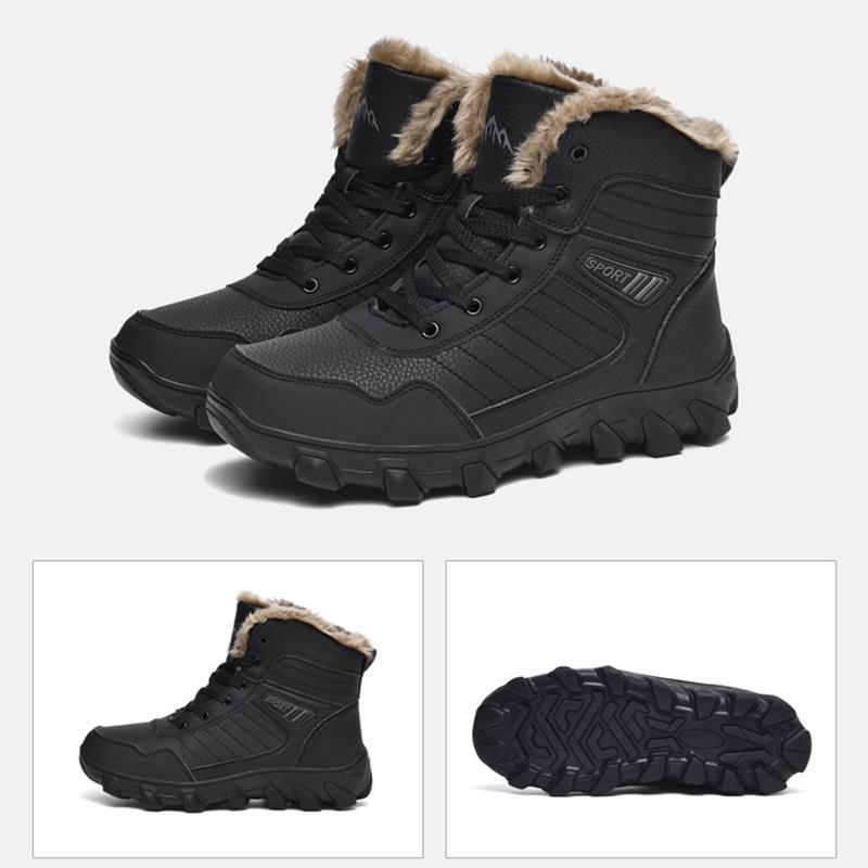 Winterstiefel im russischen Stil für Herren, wasserdicht, für den Außenbereich, Stiefeletten für Herren, Schneestiefel, hohe Herrenschuhe 48 schwarz von Joom DACH