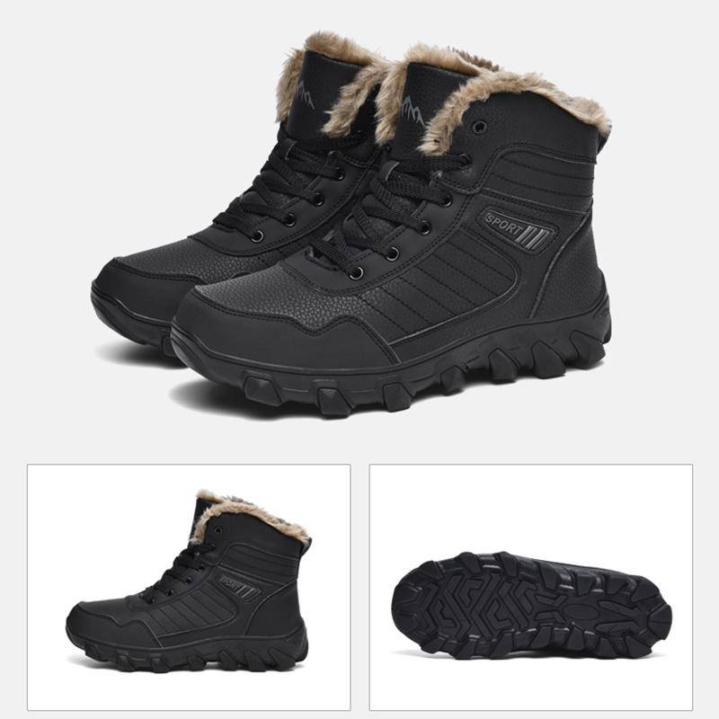 Winterstiefel im russischen Stil für Herren, wasserdicht, für den Außenbereich, Stiefeletten für Herren, Schneestiefel, hohe Herrenschuhe 48 schwarz von Joom DACH