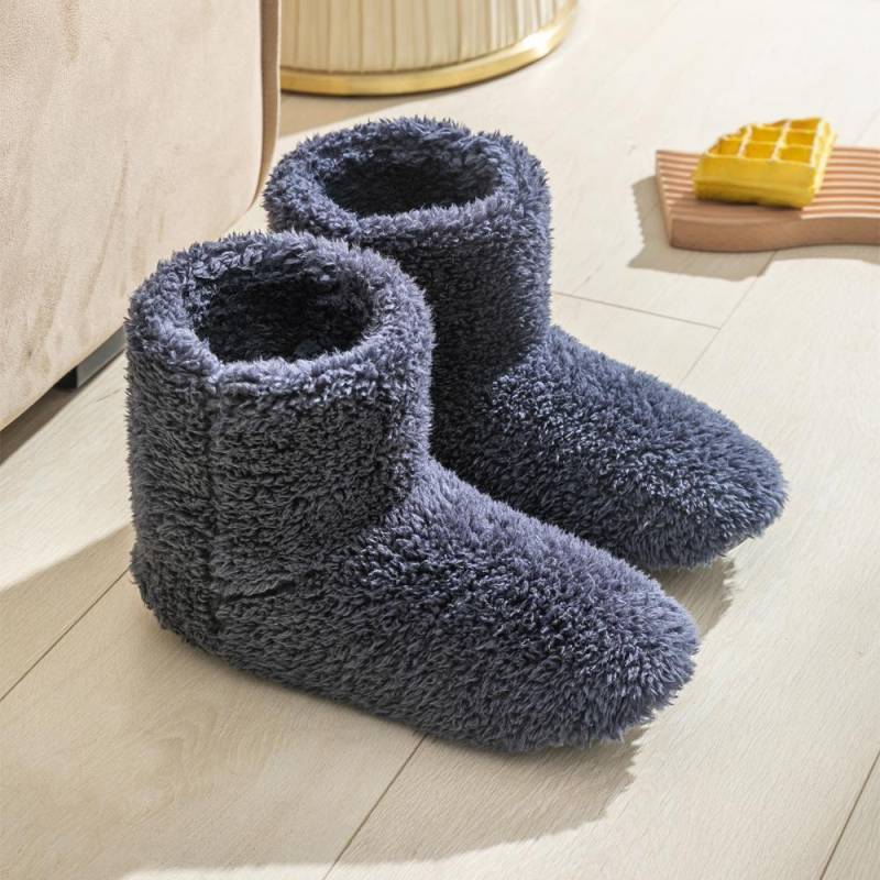 Winterstiefel mit hohen Absätzen im japanischen Stil & Plüsch-Hausschuhe für Damen L (Fits Size 40-42) von Joom DACH