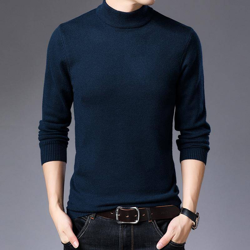 Winterverdickter Herren-Rollkragenpullover Jugend Einfarbig Warm Warmer Pullover Gestrickt mit einem Unterhemd M von Joom DACH