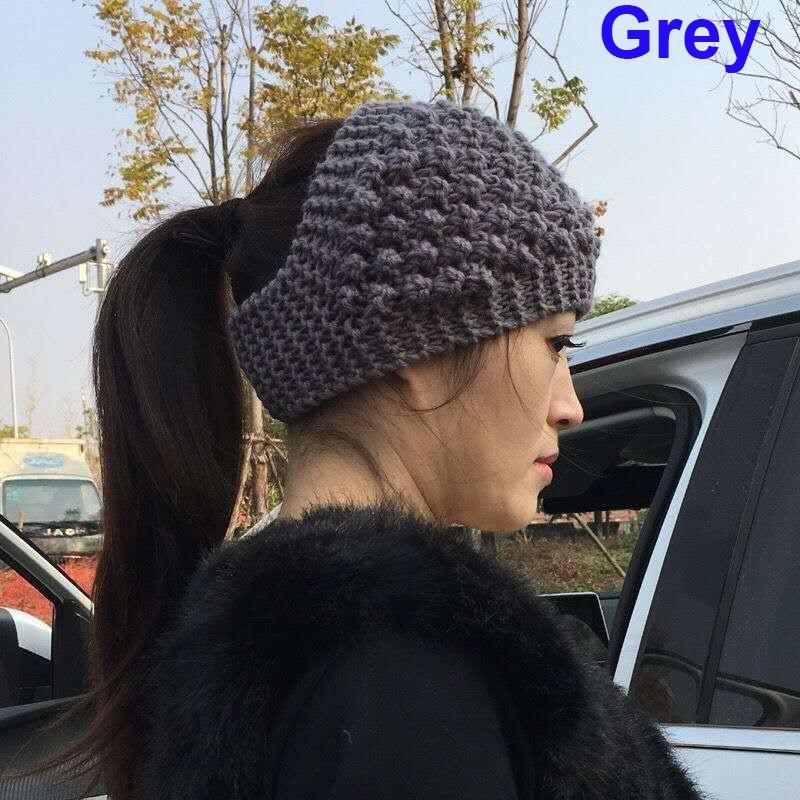 Winterwärmer, Mütze, Stirnbänder, Damen, warm, gestrickt, Stirnband, Ananas, gehäkelt, Kopfwickel, Schal grau von Joom DACH