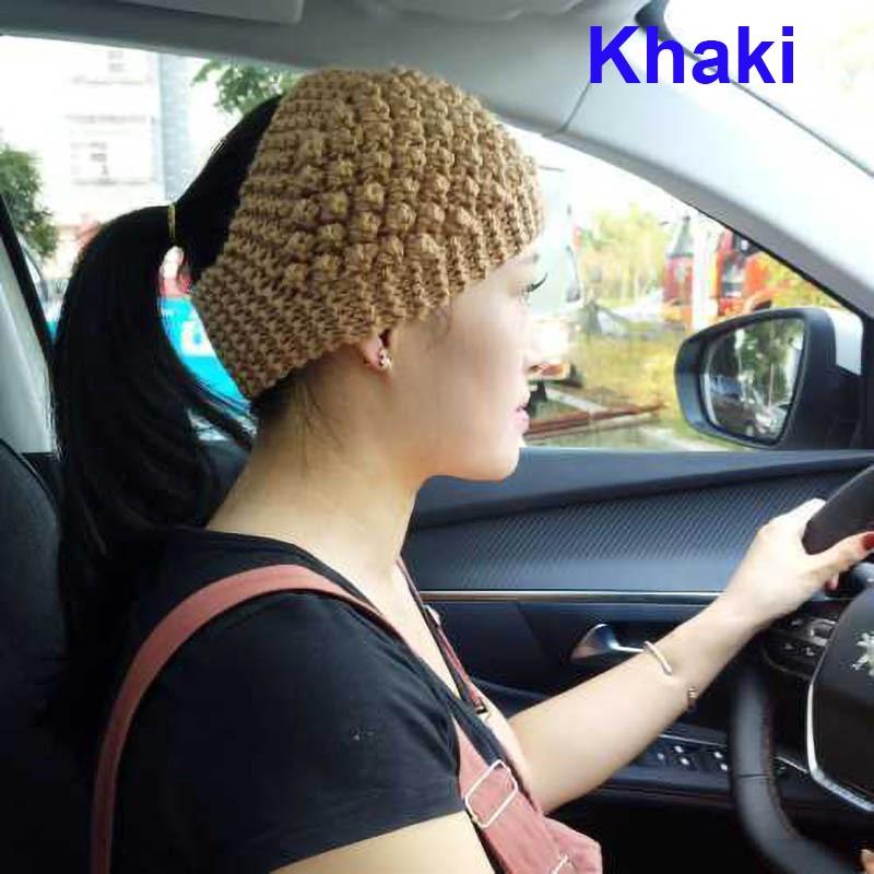 Winterwärmer, Mütze, Stirnbänder, Damen, warm, gestrickt, Stirnband, Ananas, gehäkelt, Kopfwickel, Schal khaki von Joom DACH