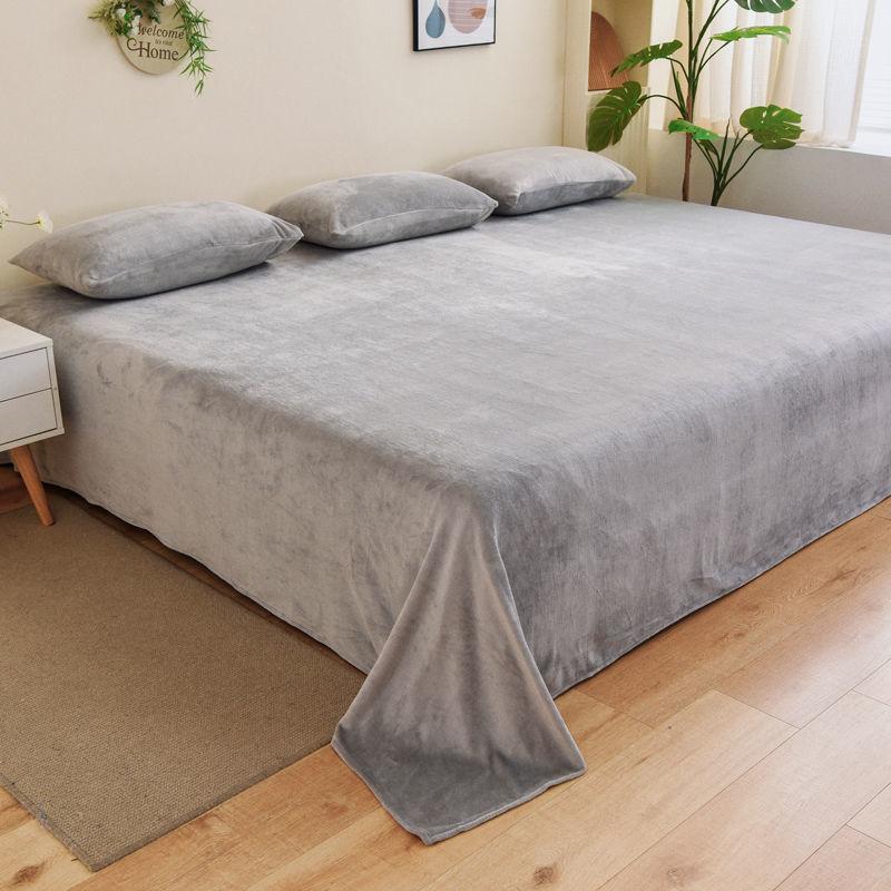 Winterwarmes, dickes Plüsch-Samt-Bettlaken, einfarbig, große Größe, weiches Flanell-Bettlaken, 350 x 245 cm, ohne Kissenbezug 180X245cm von Joom DACH