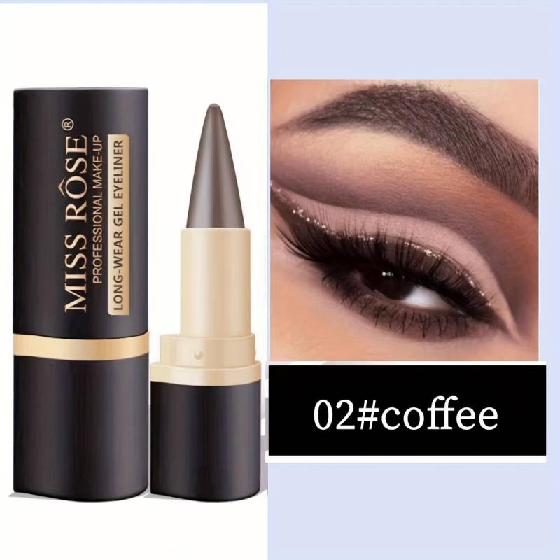 Wischfester schwarzer Gel-Eyeliner, Lidschattenstift, langanhaltender, wasserfester, leicht gleitender Cremestift (4 Farben) 02 von Joom DACH