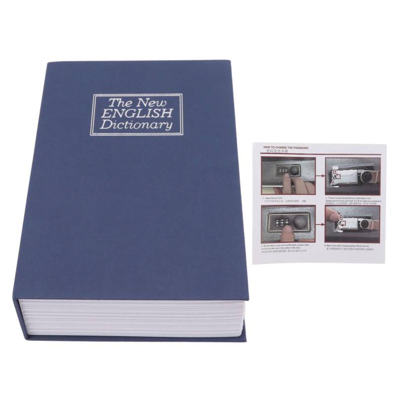 Wörterbuch Münze Piggy Banken Geld Sparen Box mit Codeschloss Buch Form Geheimnis Geburtstag Geschenk für Large blau von Joom DACH