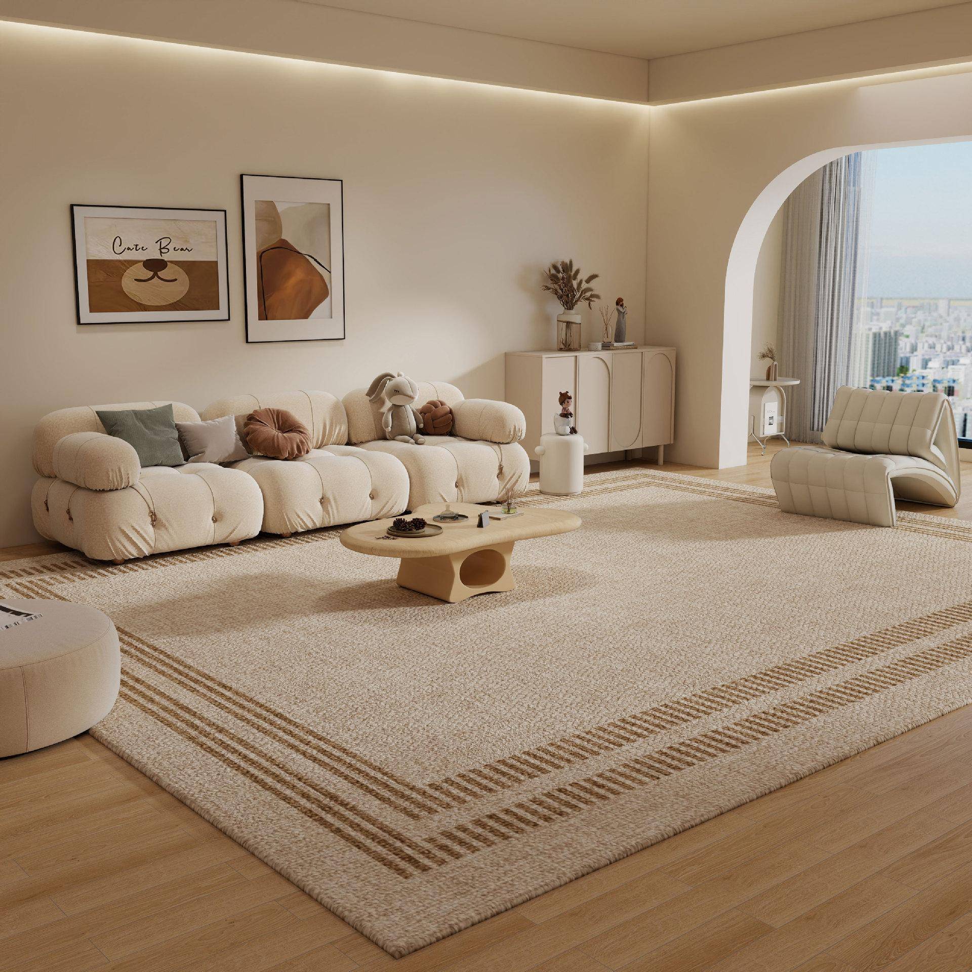 Wohnzimmer Teppich Sofa Couchtisch Teppich Einfach Verschleißfest Rutschfest Eingang Fußmatte 200 * 300cm von Joom DACH