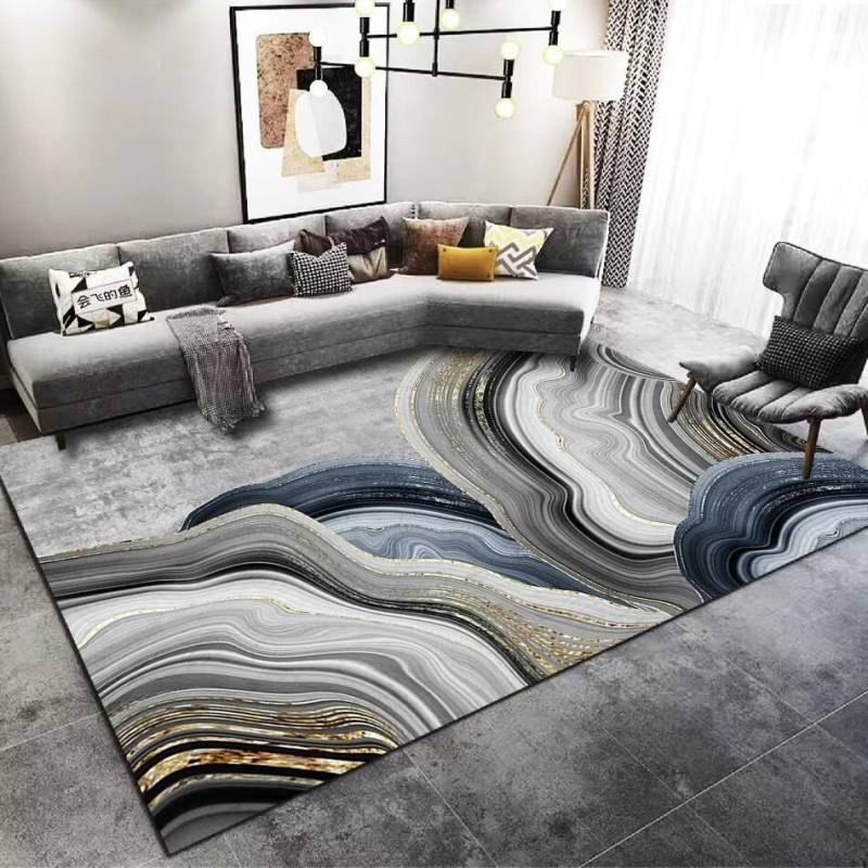 Wohnzimmerteppich Schmutzabweisender Teppich Haushalt Sofa Couchtisch Teppich Schlafzimmer und Anti-Rutsch-Pad 200 * 300cm von Joom DACH