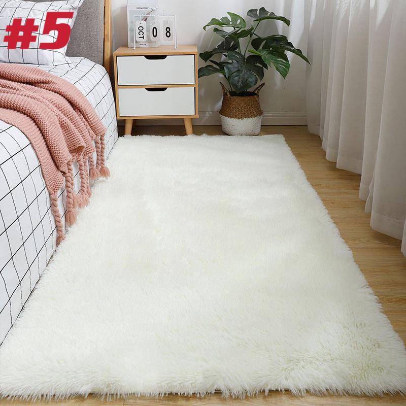 Wohnzimmerteppiche Nachahmung Wolle Pad Fell Teppich Langes Haar Weiches Plüsch Schlafzimmer Sofa 80x160cm von Joom DACH