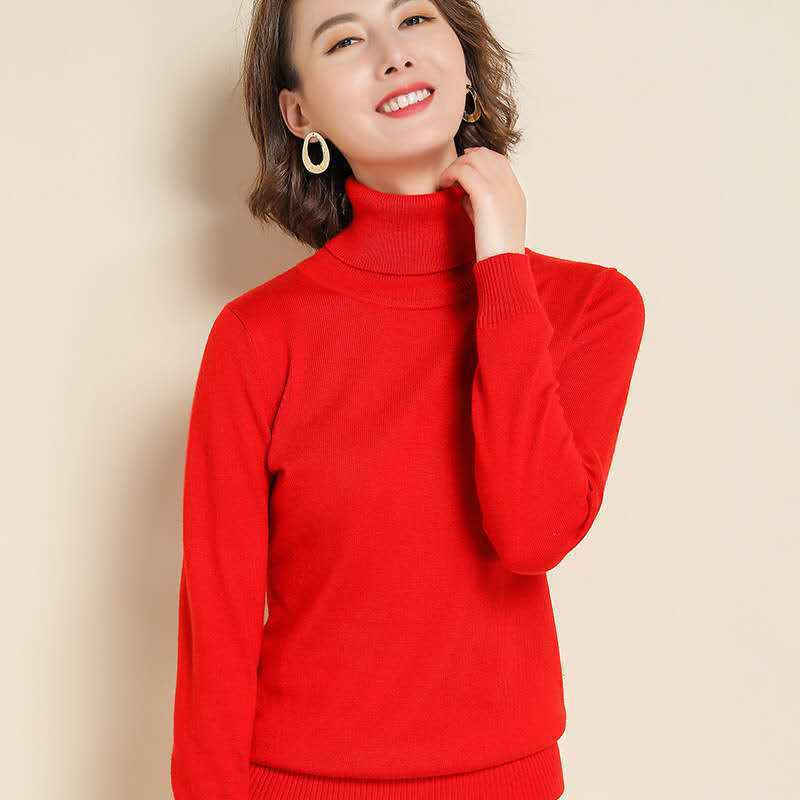 Wollpullover aus reinem Kaschmir für Damen, gestrickt, Rollkragenpullover, Kaschmirpullover, Elastizität, Pull-High-Neck-Strickpullover XL rot Wollpullover aus reinem Kaschmir für Damen, gestrickt, Rollkragenpullover, Kaschmirpullover, Elastizität, Pull-High-Neck-Strickpullover XL rot von Joom DACH