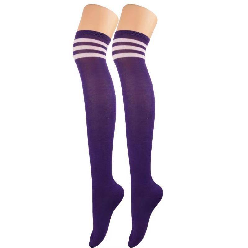 Frauen Cosplay Strümpfe Rot Weiß Gestreift Lolita Lange Socken Über Knie Oberschenkelhohe Socken Frauen Kompressionsstrümpfe One Size violett Frauen Cosplay Strümpfe Rot Weiß Gestreift Lolita Lange Socken Über Knie Oberschenkelhohe Socken Frauen Kompressionsstrümpfe One Size violett von Joom DACH