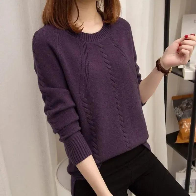 Damen Herbst Winter Einfarbig Pullover Langarm Locker Alleskönner Strick Unterhemd XXS von Joom DACH