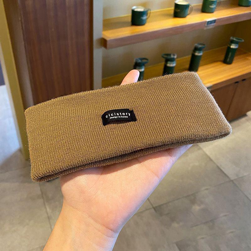 Damen Gestricktes Elastisches Stirnband – Lässiges Breites Kopftuch für Herbst/Winter, Perfekt zum Gesichtwaschen & für Sport, Trendiges Haarband. dunkle khaki von Joom DACH