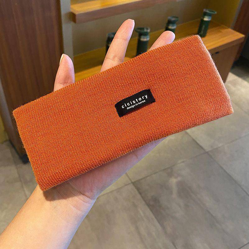 Damen Gestricktes Elastisches Stirnband – Lässiges Breites Kopftuch für Herbst/Winter, Perfekt zum Gesichtwaschen & für Sport, Trendiges Haarband. orange von Joom DACH