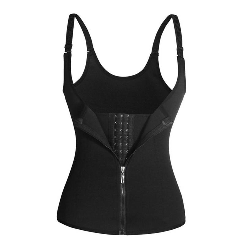 Unterbrustkorsett für Damen, Taillentraining, 2-in-1, multifunktionales Korsett-Oberteil mit Reißverschluss vorne für Fitness L schwarz von Joom DACH