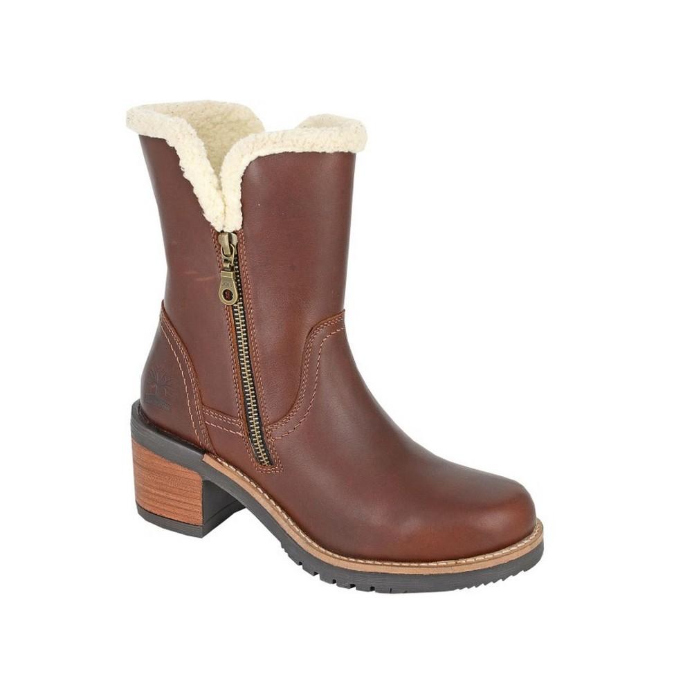 Woodland Damen-/Damen-Stiefeletten aus Leder mit Doppelreißverschluss 8 UK braun Woodland Damen-/Damen-Stiefeletten aus Leder mit Doppelreißverschluss 8 UK braun von Joom DACH